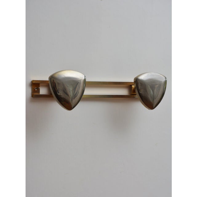 Art Deco Shield-Shaped Coat Hooks in Gilt and Silver Metal, 1940s For Sale - Image 12 of 12