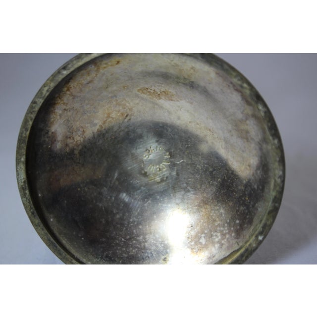 Italian Vintage Roma Twisted Stem Candlestick Holder Floral Grape Spain Silverplate For Sale - Image 3 of 5