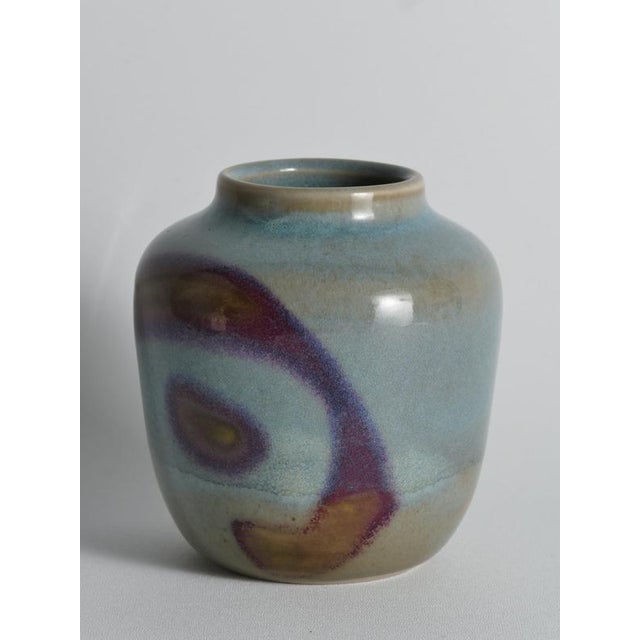 Vintage Studio Pottery Stoneware Vase with Jun-Style Glaze by Rolf Palm, 1991 For Sale - Image 11 of 18