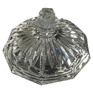 Vintage Crystal Glass Chocolate Box with Lid, 1950s For Sale