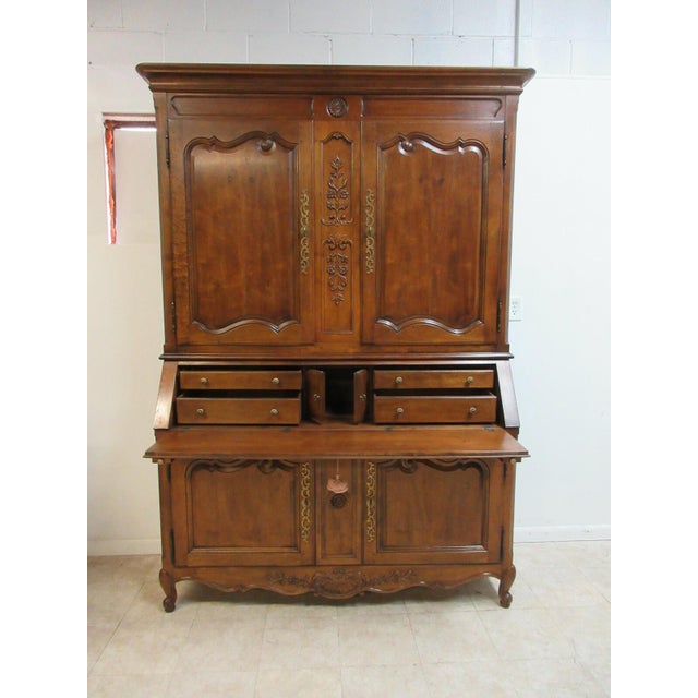 1980s Henredon Villandry French Country Secretary Desk Liquor Cabinet China Hutch For Sale In Philadelphia - Image 6 of 12