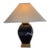Vintage Brass and Black Porcelain Table Lamp For Sale