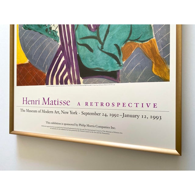 Henri Matisse Vintage 1992 Lithograph Print Framed Exhibition Poster " Small Odalisque in a Purple Robe " 1937 For Sale - Image 17 of 18