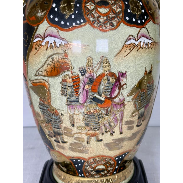 Chelsea House Inc 1970s Satsuma Style Chinoiserie Lamp by Turtle and Crane For Sale - Image 4 of 17
