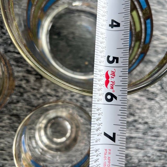 1960s Mid-Century Modern Culver Empress Footed Whiskey Rocks Glasses & Ice Bucket - Set of 5 For Sale - Image 9 of 11