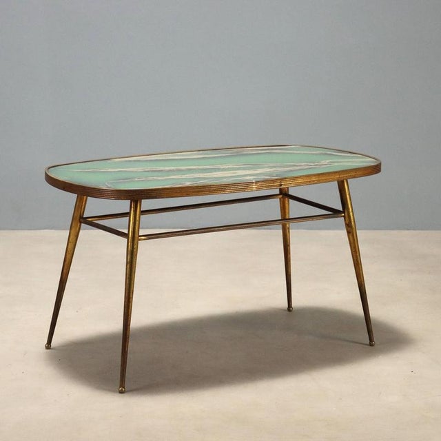 Brass and Glass Coffee Table, 1950s For Sale - Image 10 of 10
