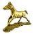 Mid-Century Solid Brass Galloping Horse Figurine on Textured Base For Sale