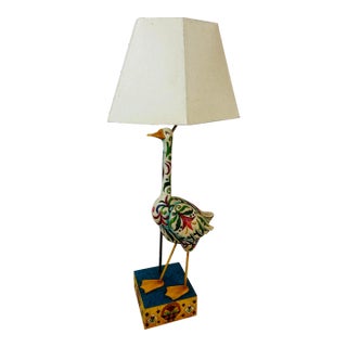 Folk Art Duck Lamp For Sale