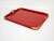 Metal Mid-Century Modern Rectangular Red Lacquered Tray with Brass Corners from Rue Royale, 1960/70 For Sale - Image 7 of 14