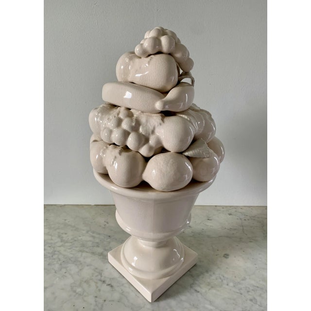 Mid-Century White Glazed Ceramic Fruit Topiary For Sale - Image 9 of 14