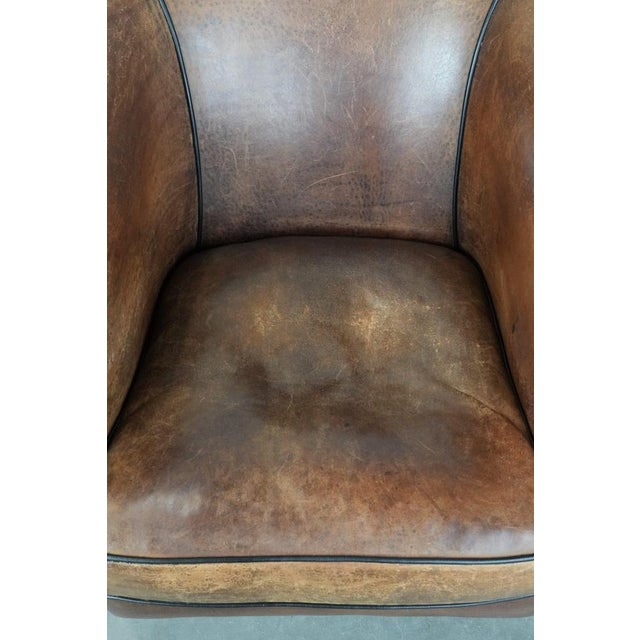 Vintage Club Chair in Sheepskin Leather For Sale - Image 6 of 13