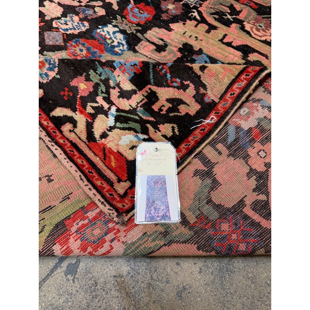 Textile 1900s Antique Caucasian Karabagh Botanical Runner Rug - 12'2" X 3'5'' For Sale - Image 7 of 7