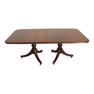 Maitland Smith English Regency Style Mahogany Double Pedestal Dining Table For Sale