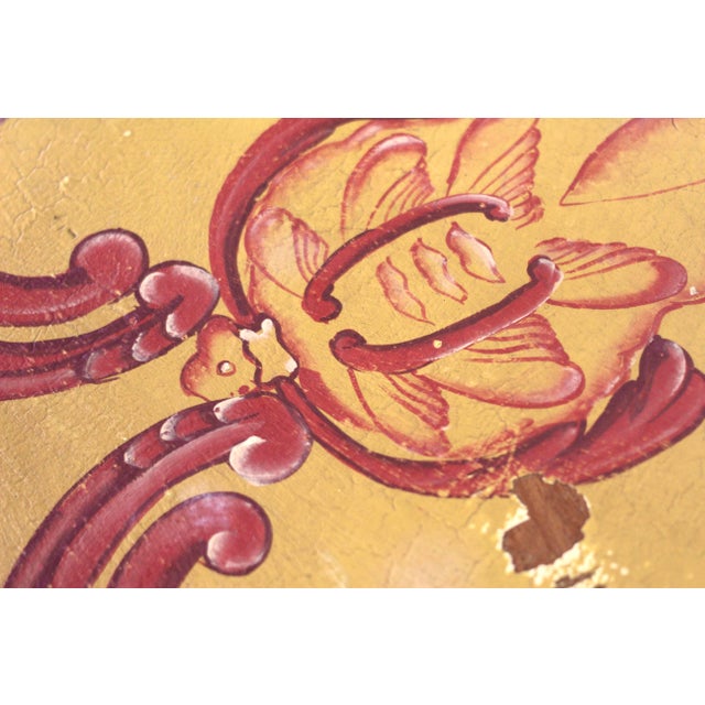 Red and Yellow Handpainted Table From the 1990s by Guildmaster For Sale - Image 13 of 13