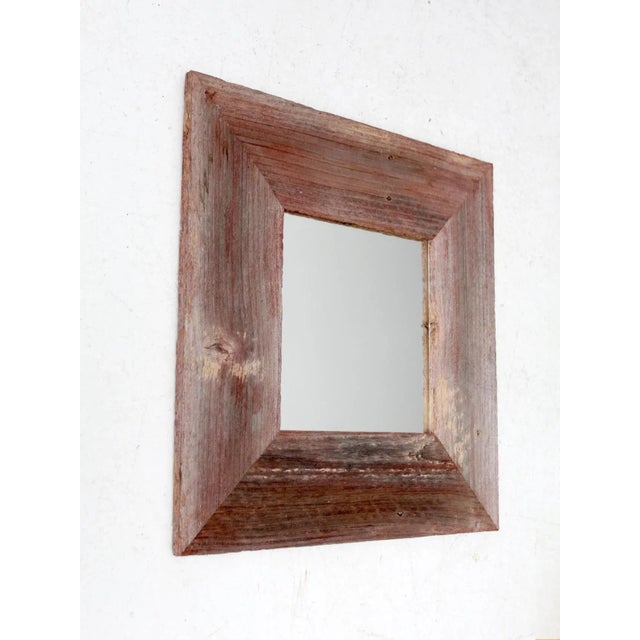 Vintage Barn Wood Wall Mirror For Sale - Image 4 of 8