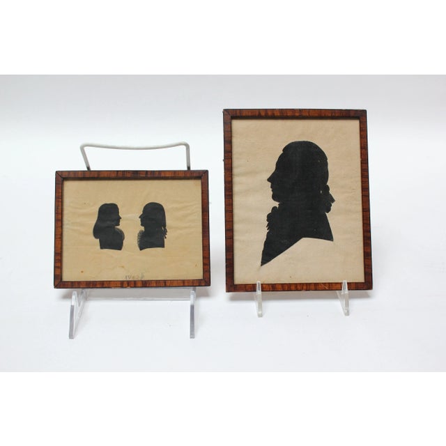 Set of Two Eighteenth Century American Antique Framed Silhouettes For Sale - Image 12 of 12