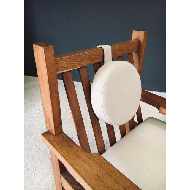 Brutalist Square Oak Lounge Chair, Belgium, 1950s For Sale - Image 15 of 18