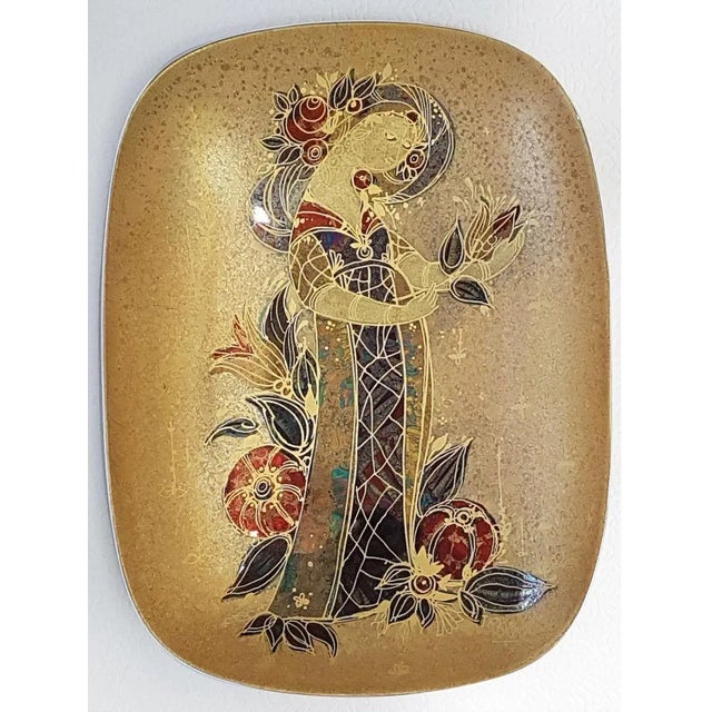 A magnificent hand painted Bjørn Wiinblad Rosenthal platter made for the studio line ceramics. Signed Bjorn Wiinblad....