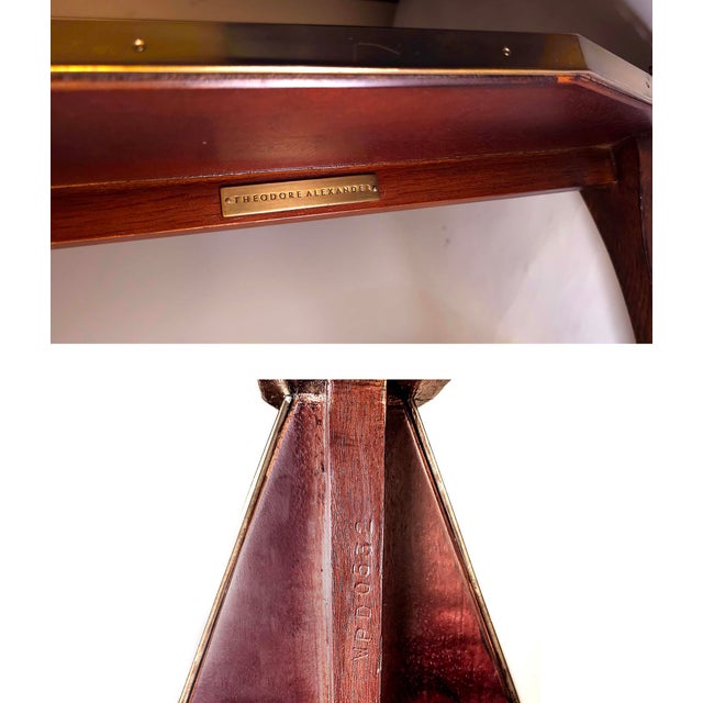 Early 21st Century Theodore Alexander Flame Mahogany Veneer Octagonal Accent Table For Sale - Image 5 of 6