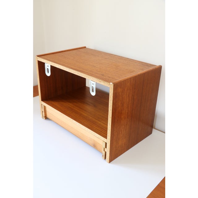 Wood Scandinavian Wall-Mounted Bedside Table with Drawer, 1960s For Sale - Image 7 of 12