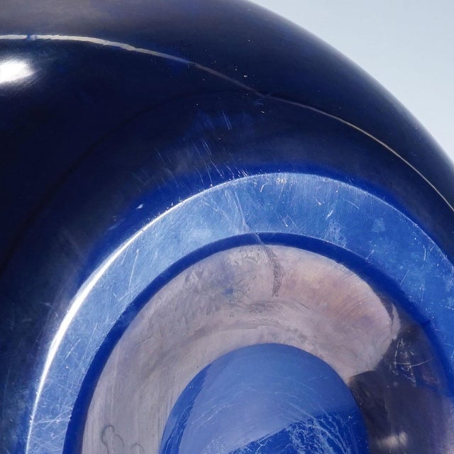 Blue Venini Art Glass Vase 'Cinesi' by Tobia Scarpa, Murano 1960 For Sale - Image 8 of 8