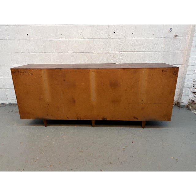 Mid 20th Century Modern American of Martinsville Walnut "Diamond" Triple Lowboy Dresser For Sale In New York - Image 6 of 16