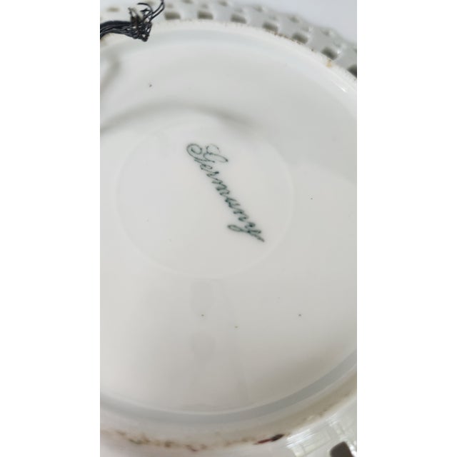 Pair of Vintage German Reticulated Porcelain Courting Couple Cabinet Plates For Sale - Image 13 of 16