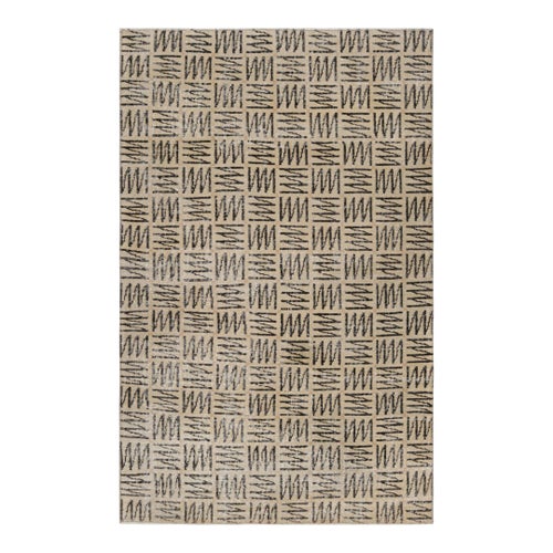 1960s Vintage Zig Zag Design Turkish Kilim Rug