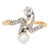 Antique Edwardian Diamond Pearl Ring Moi et Toi 18k Gold Silver Topped Jewellery 9 size 9 For Sale