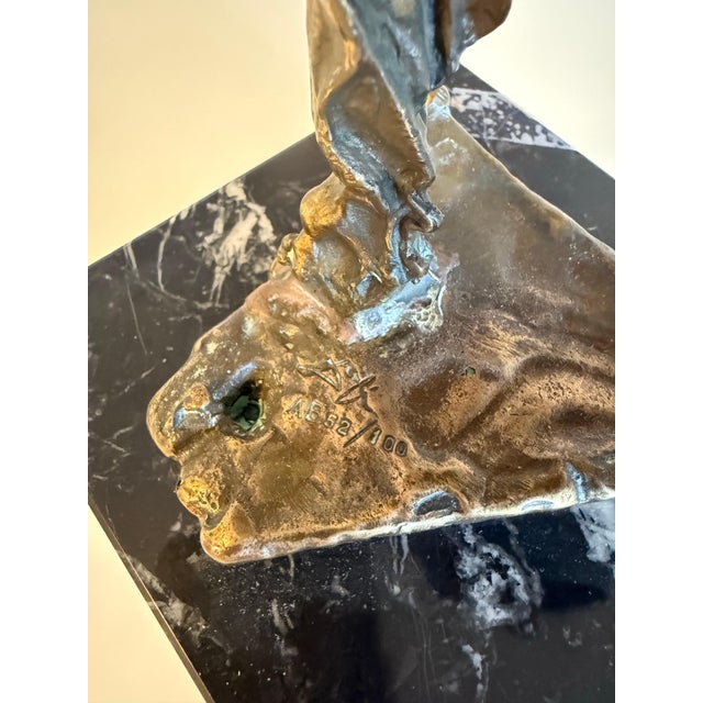Salvador Dalí­, Large Original Surrealist Bronze Marble Sculpture Alma Del Quijote Salvador Dali For Sale - Image 14 of 18