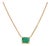 Minimalist Natural Zambian Emerald Solitaire Pendant Necklace in 14k Yellow Gold For Sale