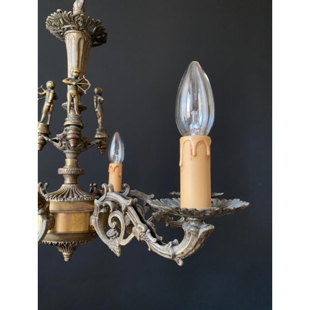 Vintage Brass Chandelier with Archers, 1960s For Sale - Image 10 of 12