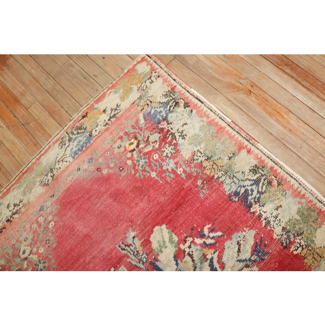 Early 20th Century Zabihi Collection Turkish Ghiordes Pink Rug - 3'11" x 5'11" For Sale - Image 9 of 9