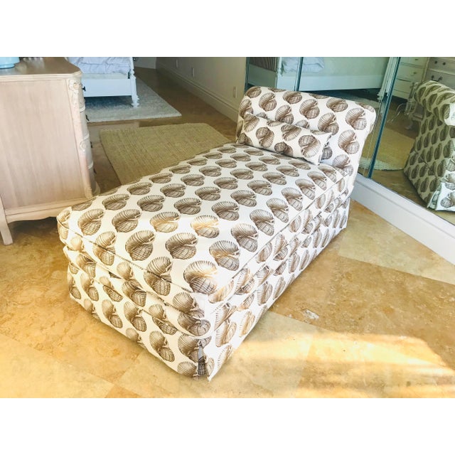 Textile 1990s Chase Lounge Cotton Canvas Shell Print in Sepia For Sale - Image 7 of 7