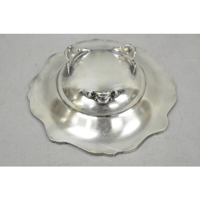 Vintage Poole "Old English" 5005 Silver Plated Small Footed Nut Dish Bowl For Sale - Image 9 of 11