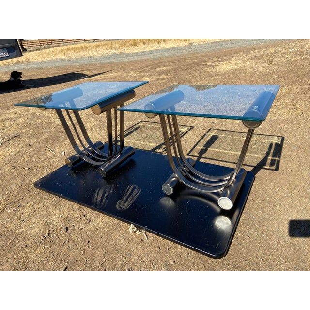 Chrome MCM Design Institute of America, Art Deco Side End Tables Set of Two Romeo Rega Unmarked For Sale - Image 8 of 16