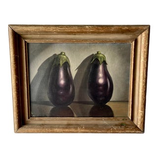 “Two Eggplant” Still Life. For Sale