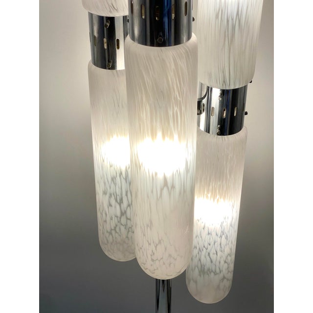 Silver Murano Glass Floor Lamp by Aldo Nason for Mazzega For Sale - Image 8 of 18