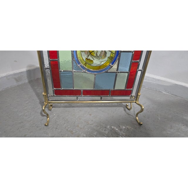 Late 19th Century Antique Brass Fire Screen, 1880 For Sale - Image 5 of 7