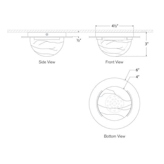 Visual Comfort Kelly Wearstler for Visual Comfort Signature Melange 6" Solitaire Flush Mount in Polished Nickel with Alabaster Shade For Sale - Image 4 of 4