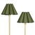 Polly Double Arm FloorLamp, Natural Brass with Olive Scalloped Shade For Sale - Image 4 of 6