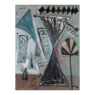 "Machinations of the Mind No. 3" - Abstract Surrealist Landscape in Oil by Loreen Hewitt-Hackett For Sale