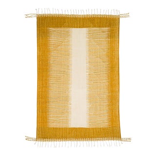Flat-Weave Hand-Knotted Moroccan Wool & Cotton | 7'11" X 5'2" | One of a Kind For Sale