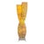 1970s Mid-Century Modern Sculptural Double Helix Amber Resin & Gold Leaf Fleck Floor Lamp For Sale