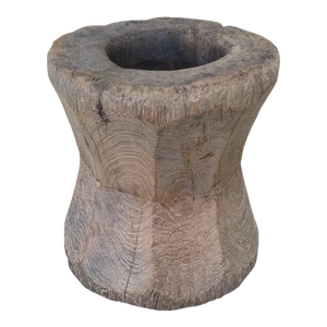Solid Teak Granary Mortar From Java, Indonesia, C. 1950