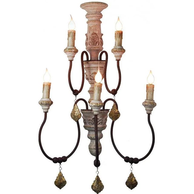 Transitional Sconce Light Transitional 5-arm Gold Wall Sconce For Sale - Image 3 of 3