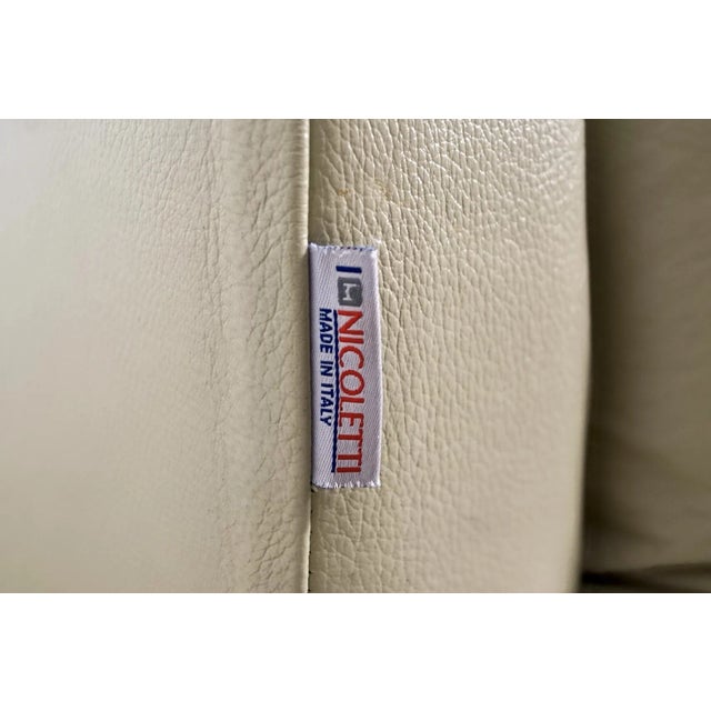1990’s Postmodern Italian Nicoletti Salotti Leather Sofa For Sale - Image 12 of 12