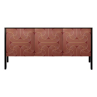 Loop Sideboard in Red and Gold by Coucou Manou For Sale