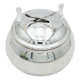 Spherical Sugar Bowl in Silver For Sale