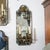 Mid-Century Modern Beveled mirror and cast brass two-arm sconces For Sale - Image 3 of 12